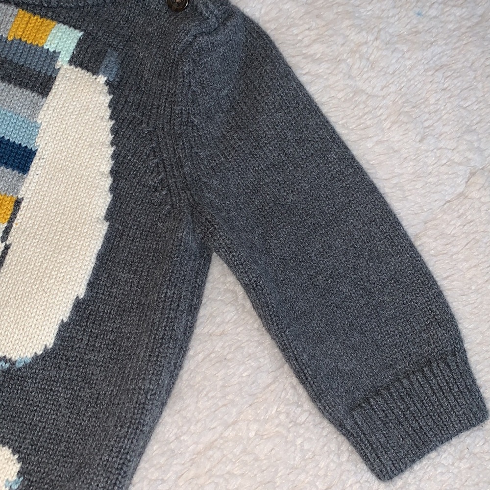 Gap 3-6M Baby Boy Gray Polar Bear Sweater EUC💗 - Picture 4 of 8